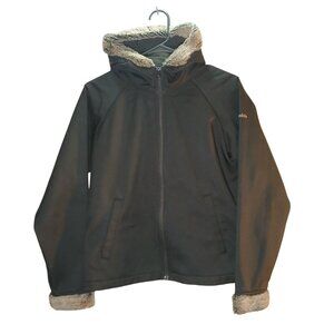 Columbia Womens Hooded Winter Jacket M Faux Fur Trim Warm Black